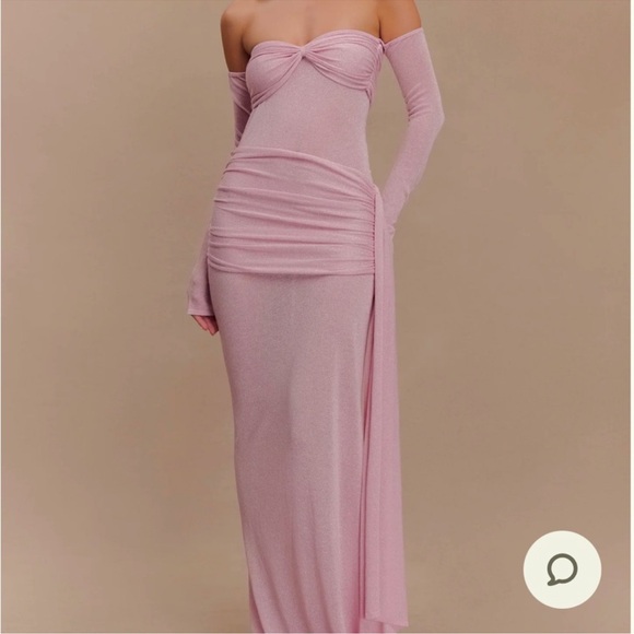 Elegant Pink Long Sleeve Dress - Picture 3 of 6